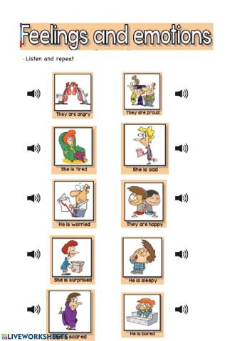 Feelings and emotions vocabulary