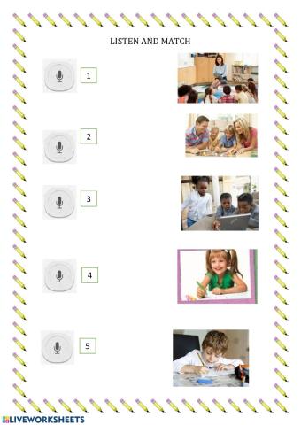 What are you doing? Listen and match.