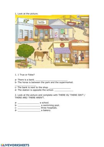 Places in town and prepositions of place