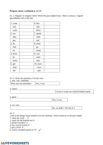 Irregular past practice+verb like