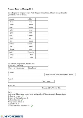 Irregular past practice+verb like