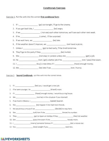 First and second conditionals