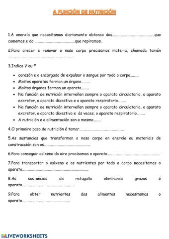 A función de nutrición