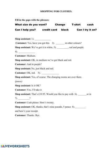 Shopping for clothes