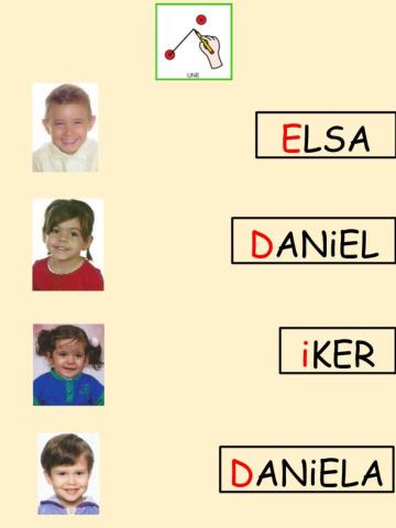 1ºA  unir nombres 2