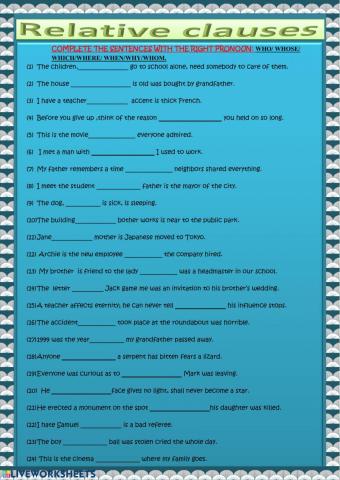 Relative clauses