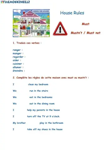 House rules must - mustn't