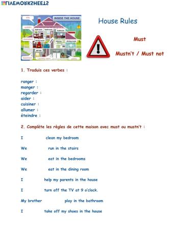 House rules must - mustn't