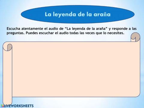 Lectura: La leyenda de la araña