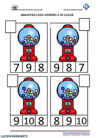 ARRASTRO CADA NÚMERO A SU LUGAR