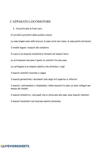 Verifica  apparato locomotore