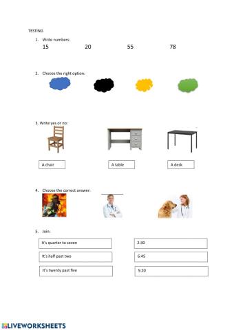 Testing: basic English