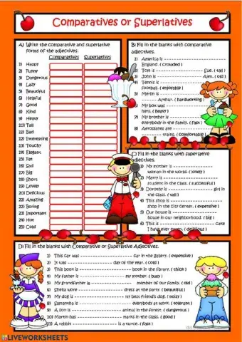 Comparatives and Superlatives - Write