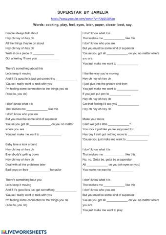 Superstar by Jamelia - Lyrics