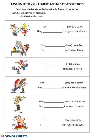 PAST simple - positive, negative - part 6 - irregular verbs