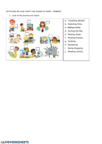 Activities we like doing