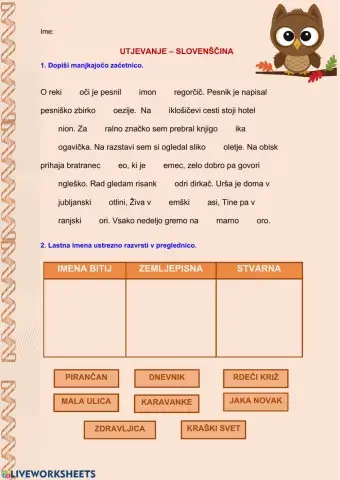 SLOVENŠČINA-UTRJEVANJE