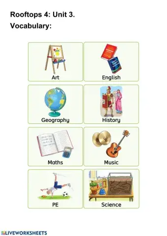 Rooftops 4: Unit 3 - Flashcards