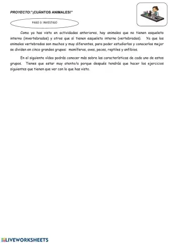 Animales vertebrados