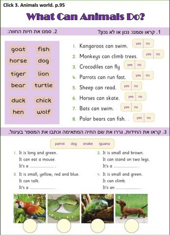 What can animals do? (Click 3 p.79)