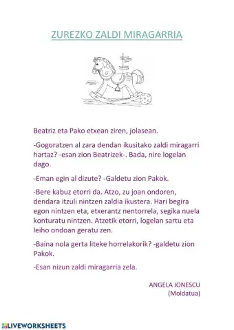 Irakurketa - zurezko zaldi miragarria