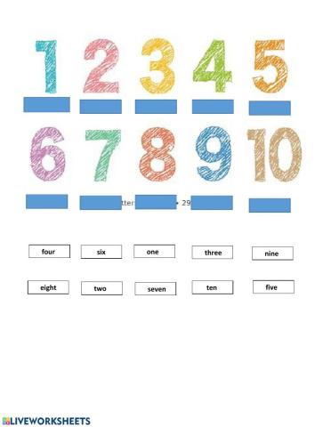 Numbers- Numeral to Word Match
