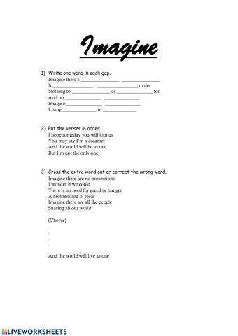 Song: Imagine