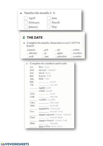 The date - Ordinal numbers