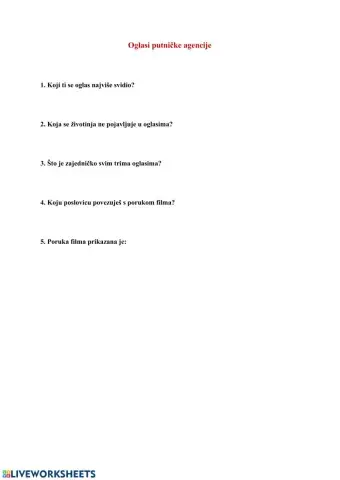 Oglasi putničke agencije