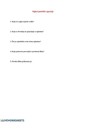 Oglasi putničke agencije