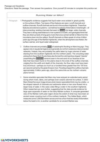 TOEFL Reading comprehension quiz