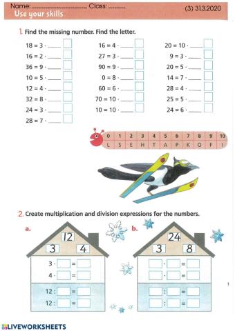 The relationship between multiplication and division - Year 2