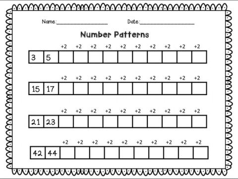 SECUENCIA numérica +2 , number pattern +2