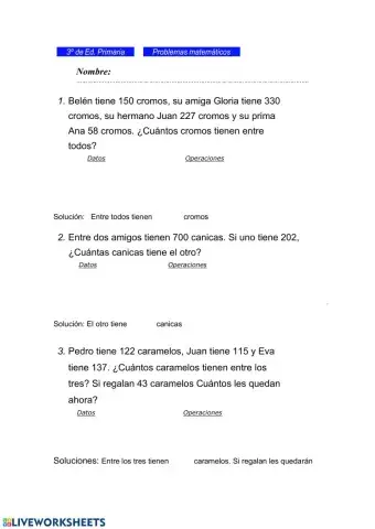 Problemas de matemáticas