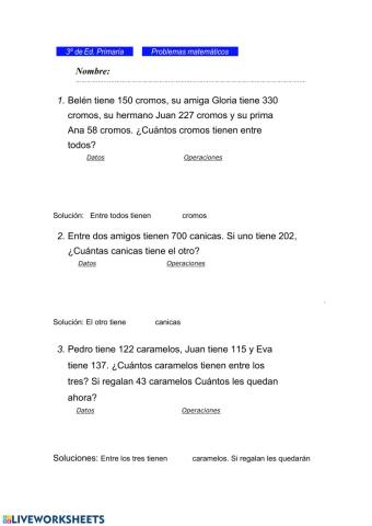 Problemas de matemáticas