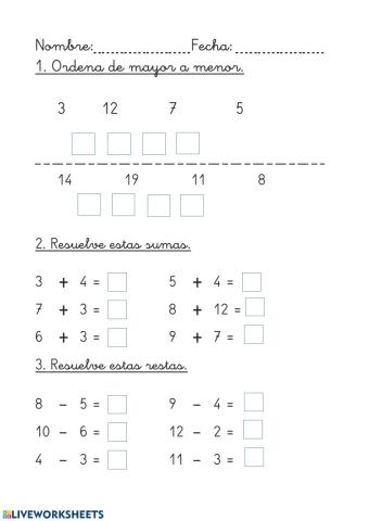 Matemáticas numeración