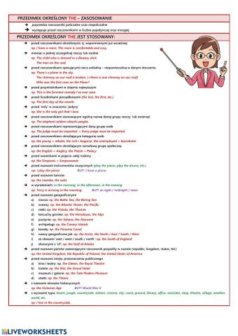 The - przedimek określony