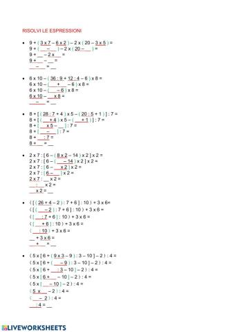 Espressioni con parentesi