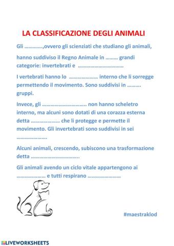 Vertebrati e invertebrati