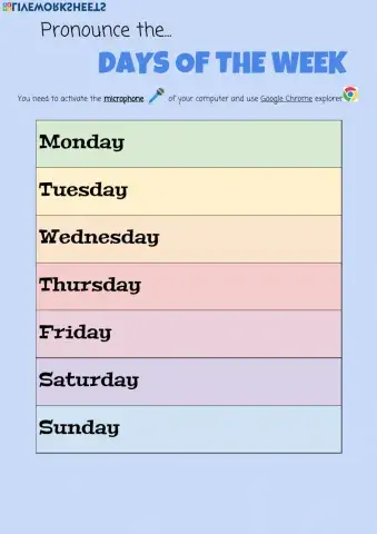 Days of the week pronunciation