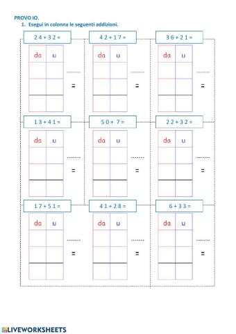 Addizioni in colonna