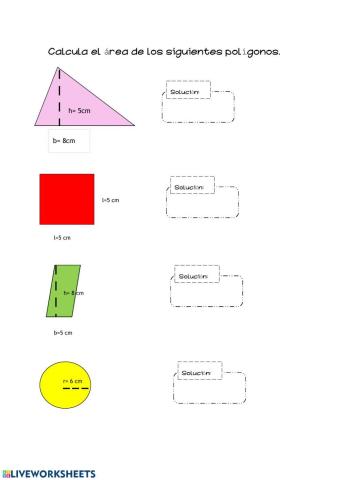 Cálculo de áreas polígonos regulares