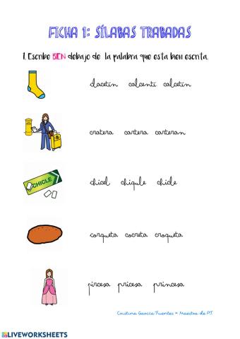 Silabas trabadas