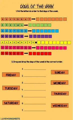 Days of the week