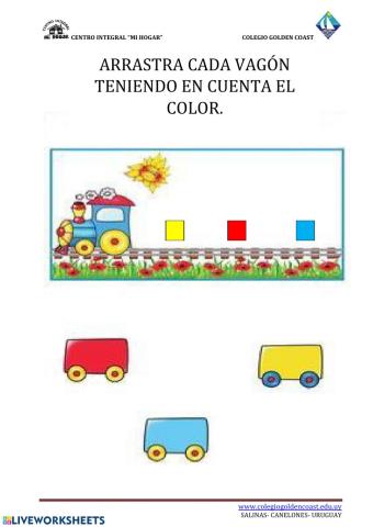 arrastra el vagón teniendo en cuenta el color