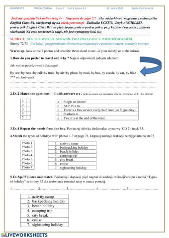 Unit 6 klasa 6 lekcja 6.1