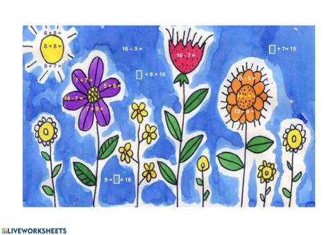 Събиране и изваждане на едноцифрени числа с преминаване на десетицата (9+7,  16-7 )