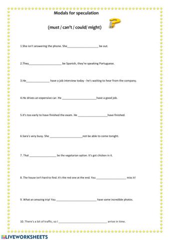 Modals for speculation