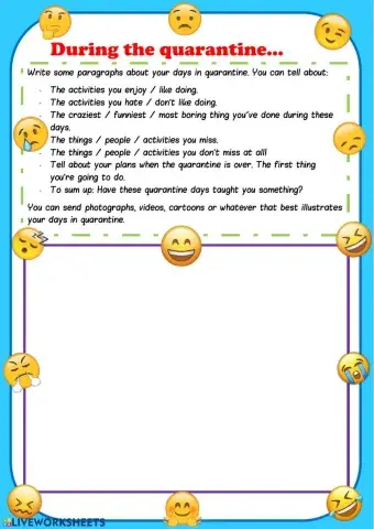 Quarantine days writing