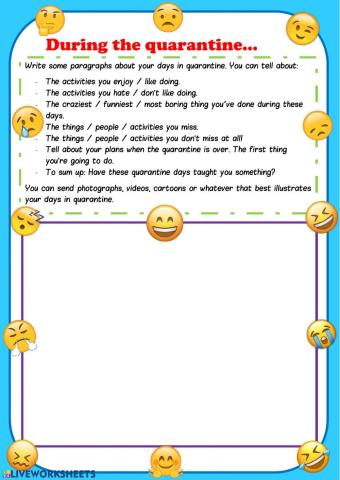 Quarantine days writing